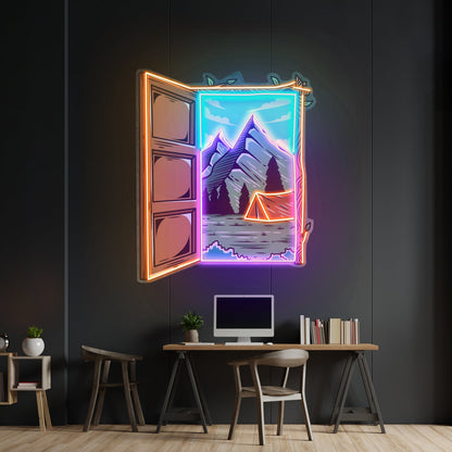 Camping On Hills Led Neon Sign Light Custom Led Signs - Shineneon