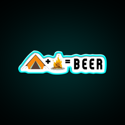 Camping Plus Campfire Equal Beer Bar Decor Led Neon Sign Rgb Color - Size and dimension reference