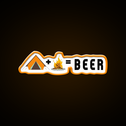 Camping Plus Campfire Equal Beer Bar Decor Led Neon Sign Rgb Color - LED neon sign view 6