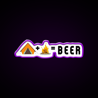 Camping Plus Campfire Equal Beer Bar Decor Led Neon Sign Rgb Color - LED neon sign view 9