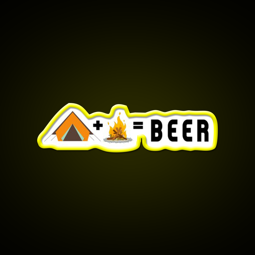 Camping Plus Campfire Equal Beer Bar Decor Led Neon Sign Rgb Color - LED neon sign view 7