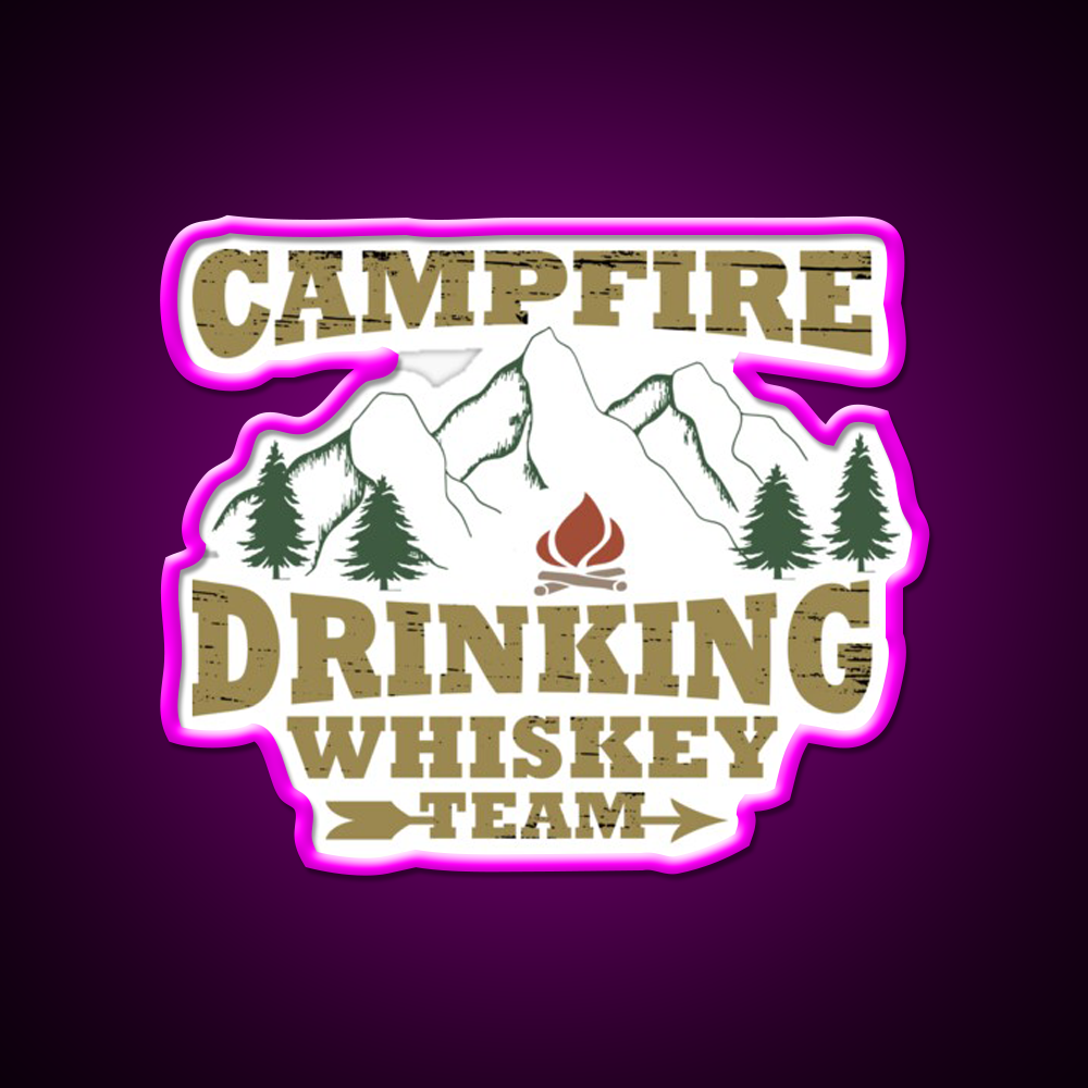 Camping Sayings Whiskey Jokes Humor Whiskey Drink Bar Led Neon Sign Rgb Color