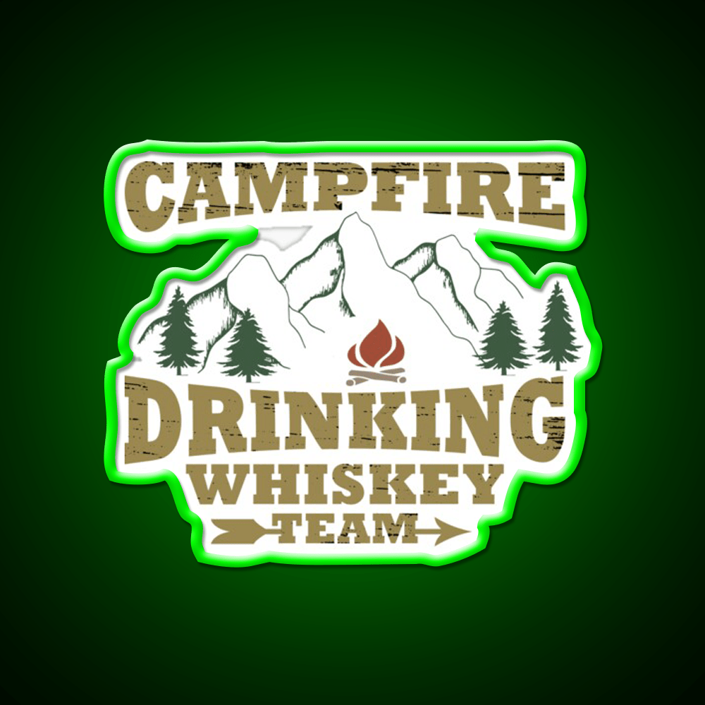 Camping Sayings Whiskey Jokes Humor Whiskey Drink Bar Led Neon Sign Rgb Color - Shineneon