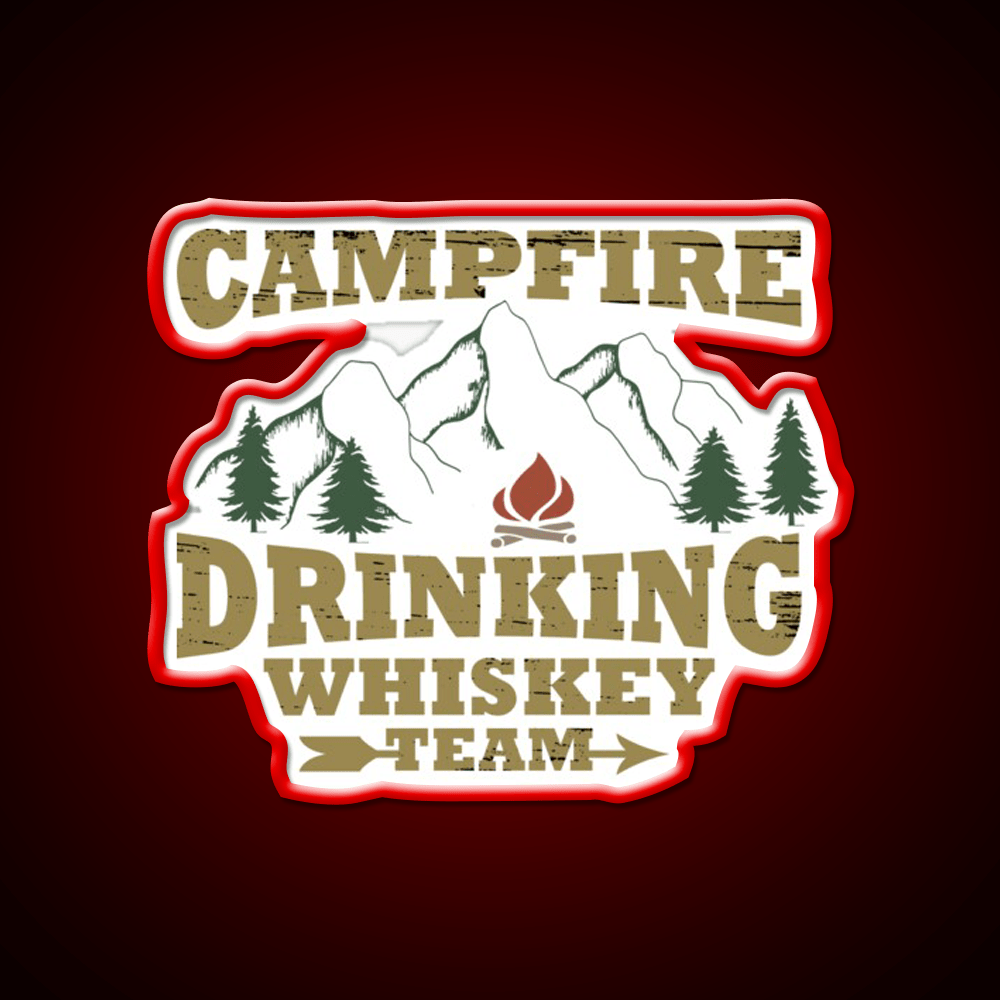 Camping Sayings Whiskey Jokes Humor Whiskey Drink Bar Led Neon Sign Rgb Color - Shineneon
