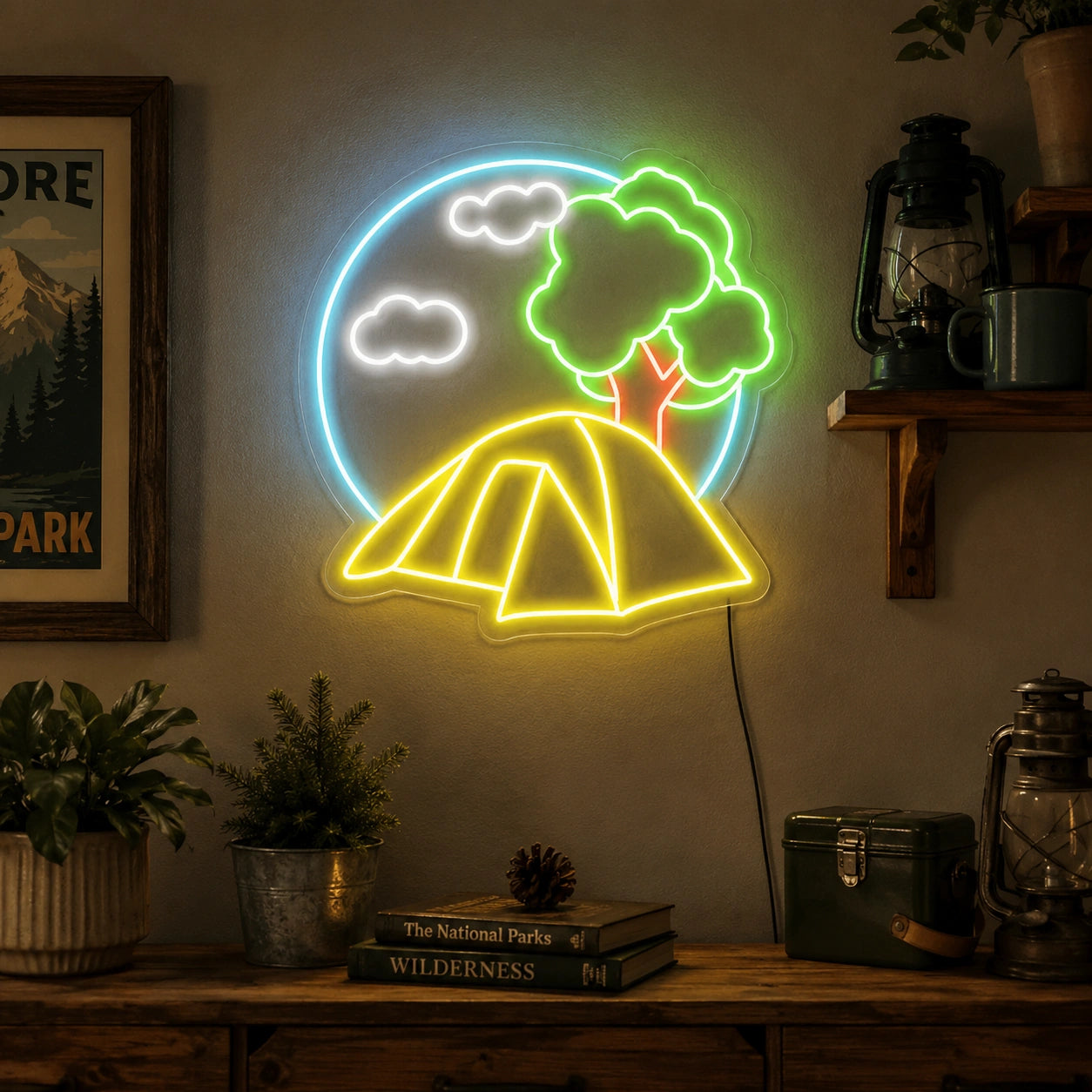 Camping Tent Neon Sign LED Neon Sign real lifestyle scene