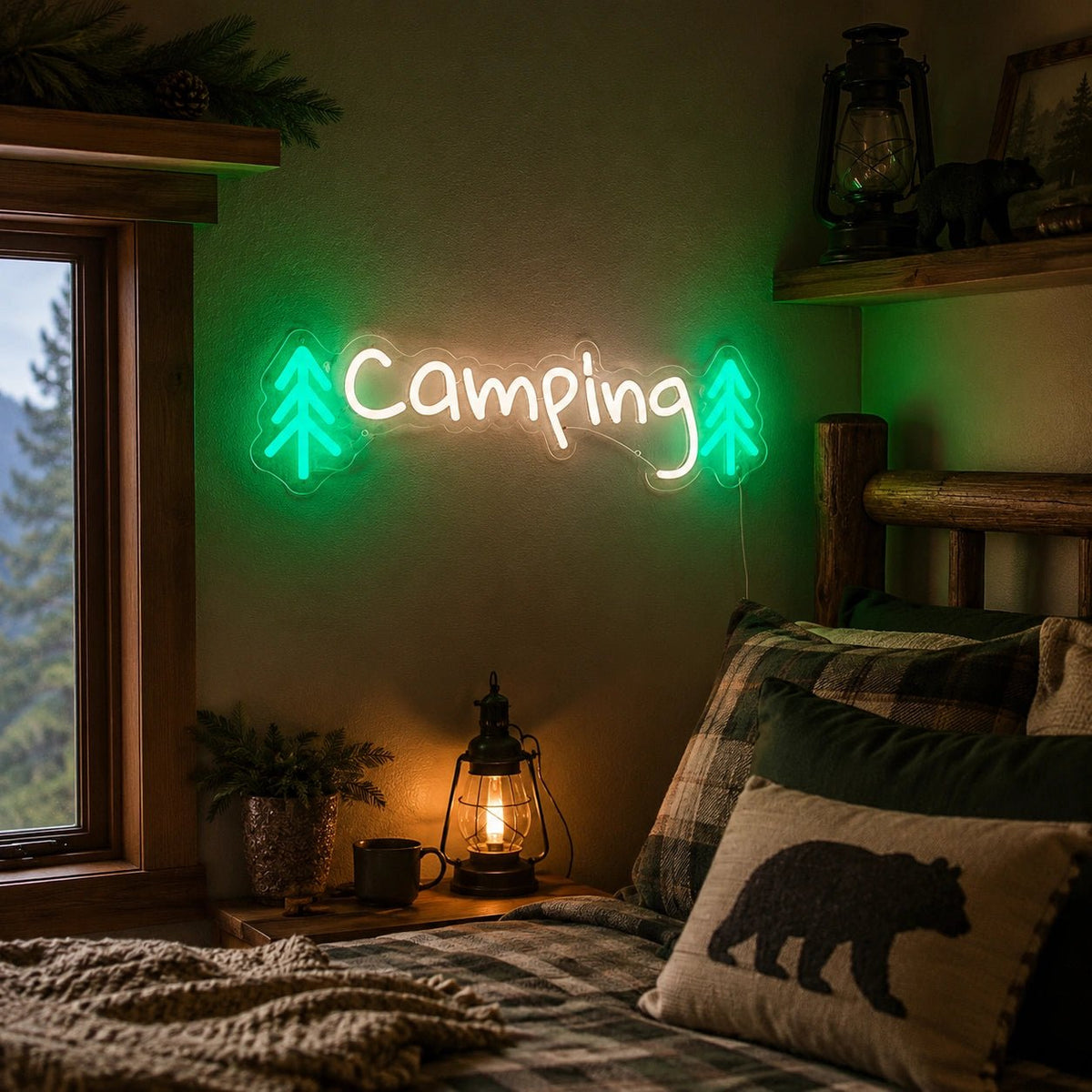 Camping Trees LED Neon Sign - Shineneon