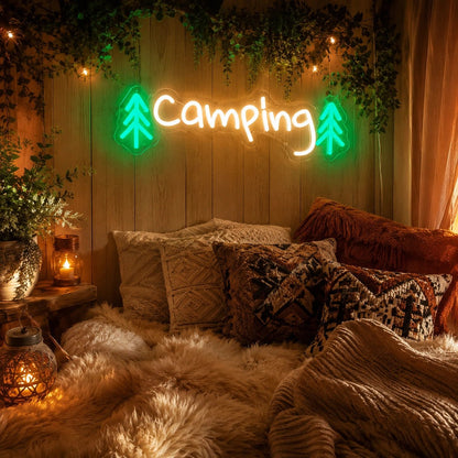 Camping Trees LED Neon Sign - Shineneon