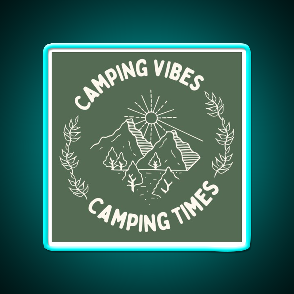 Camping Vibes Cafe Led Neon Sign Espresso Bar Art Rgb Color