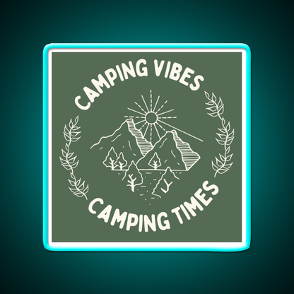 Camping Vibes Cafe Led Neon Sign Espresso Bar Art Rgb Color