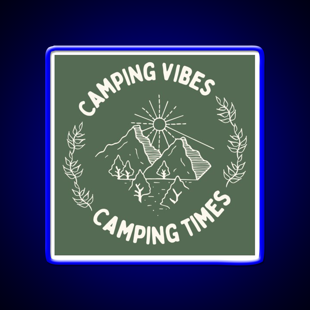 Camping Vibes Cafe Led Neon Sign Espresso Bar Art Rgb Color