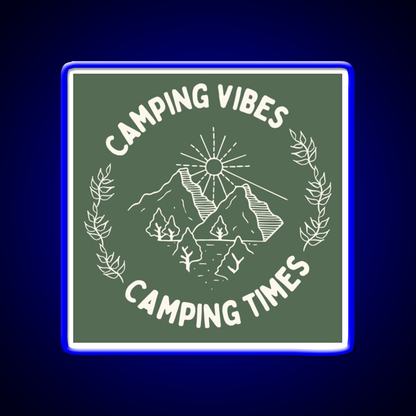 Camping Vibes Cafe Led Neon Sign Espresso Bar Art Rgb Color