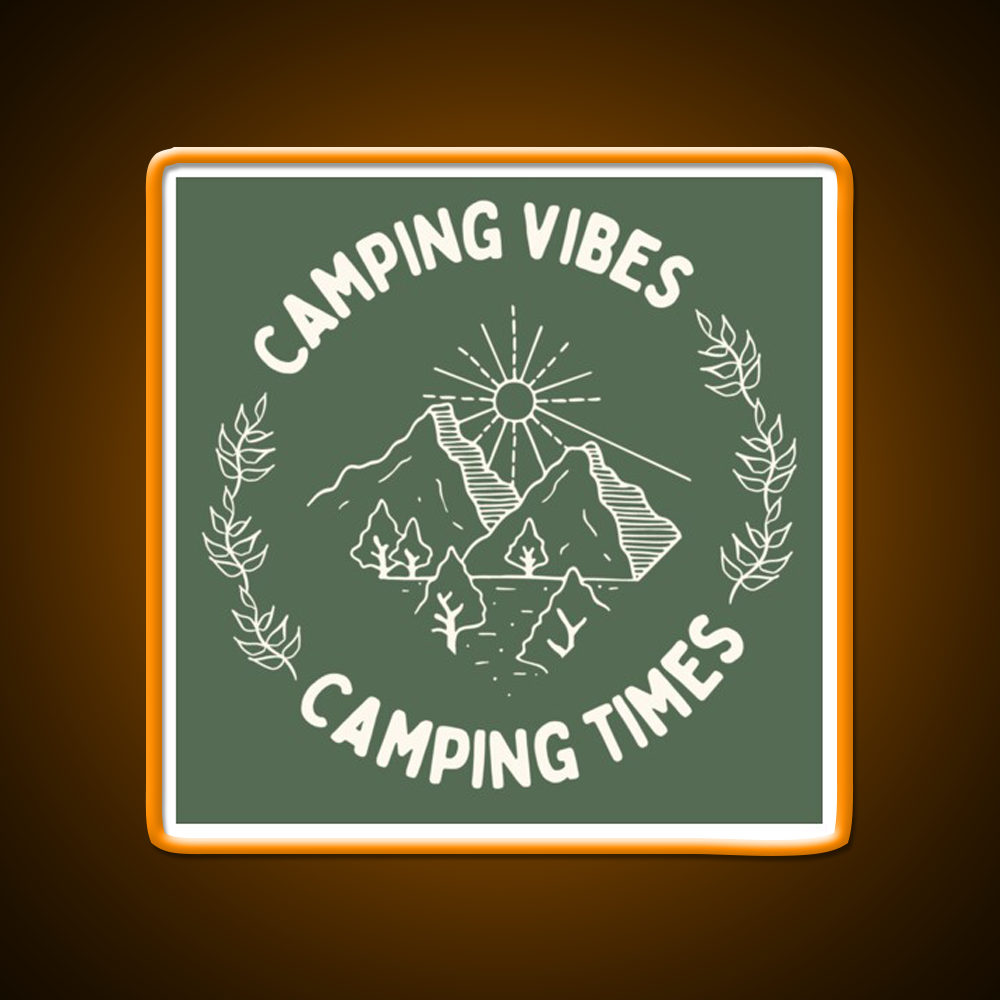 Camping Vibes Cafe Led Neon Sign Espresso Bar Art Rgb Color