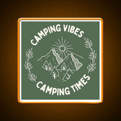 Camping Vibes Cafe Led Neon Sign Espresso Bar Art Rgb Color