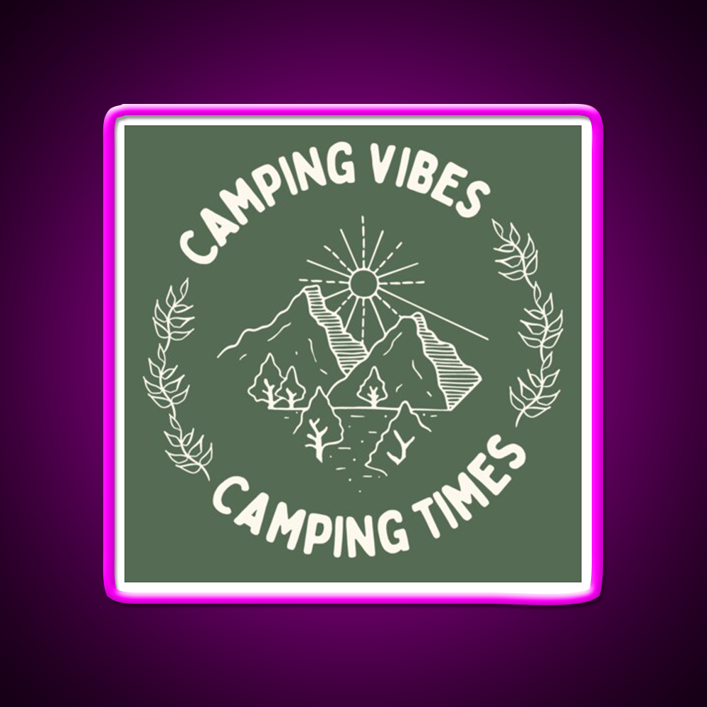 Camping Vibes Cafe Led Neon Sign Espresso Bar Art Rgb Color