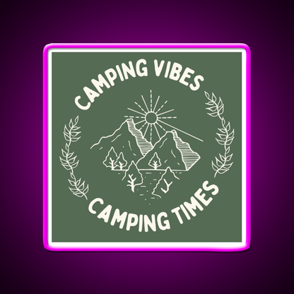 Camping Vibes Cafe Led Neon Sign Espresso Bar Art Rgb Color