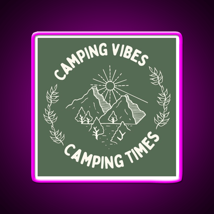 Camping Vibes Cafe Led Neon Sign Espresso Bar Art Rgb Color - Shineneon