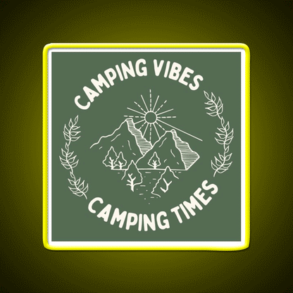 Camping Vibes Cafe Led Neon Sign Espresso Bar Art Rgb Color