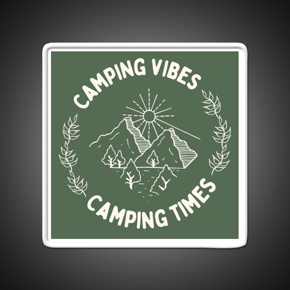 Camping Vibes Cafe Led Neon Sign Espresso Bar Art Rgb Color