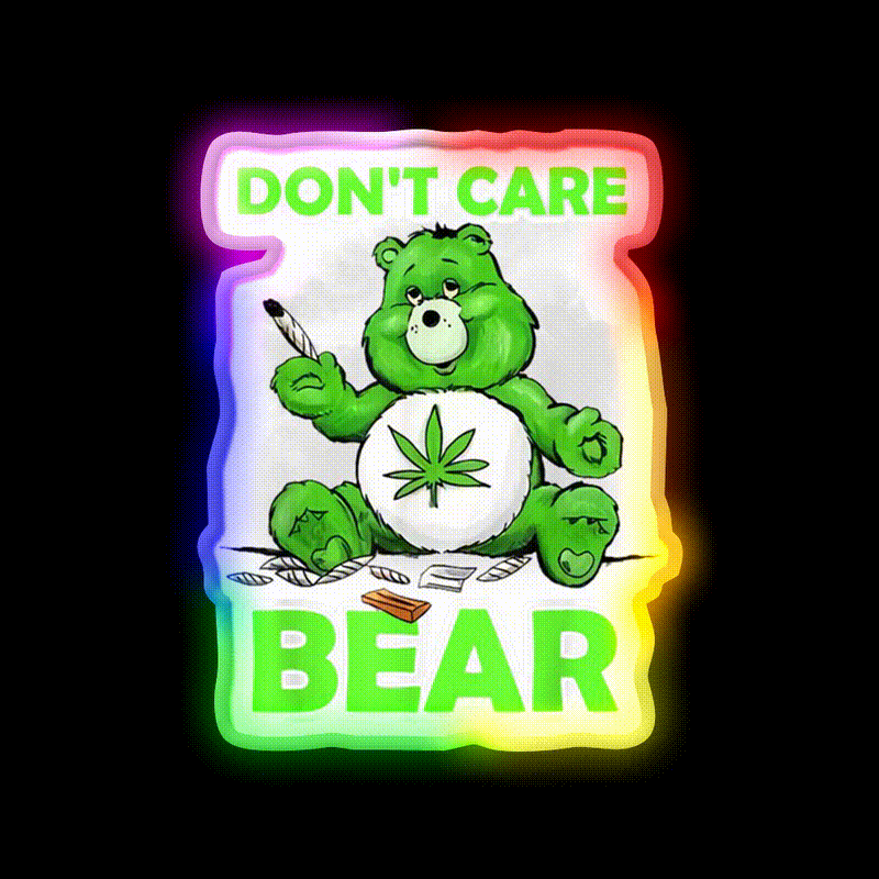Canabis Hemp Inspired Green Leaf Led Neon Sign Rgb Color - LED neon sign close-up detail