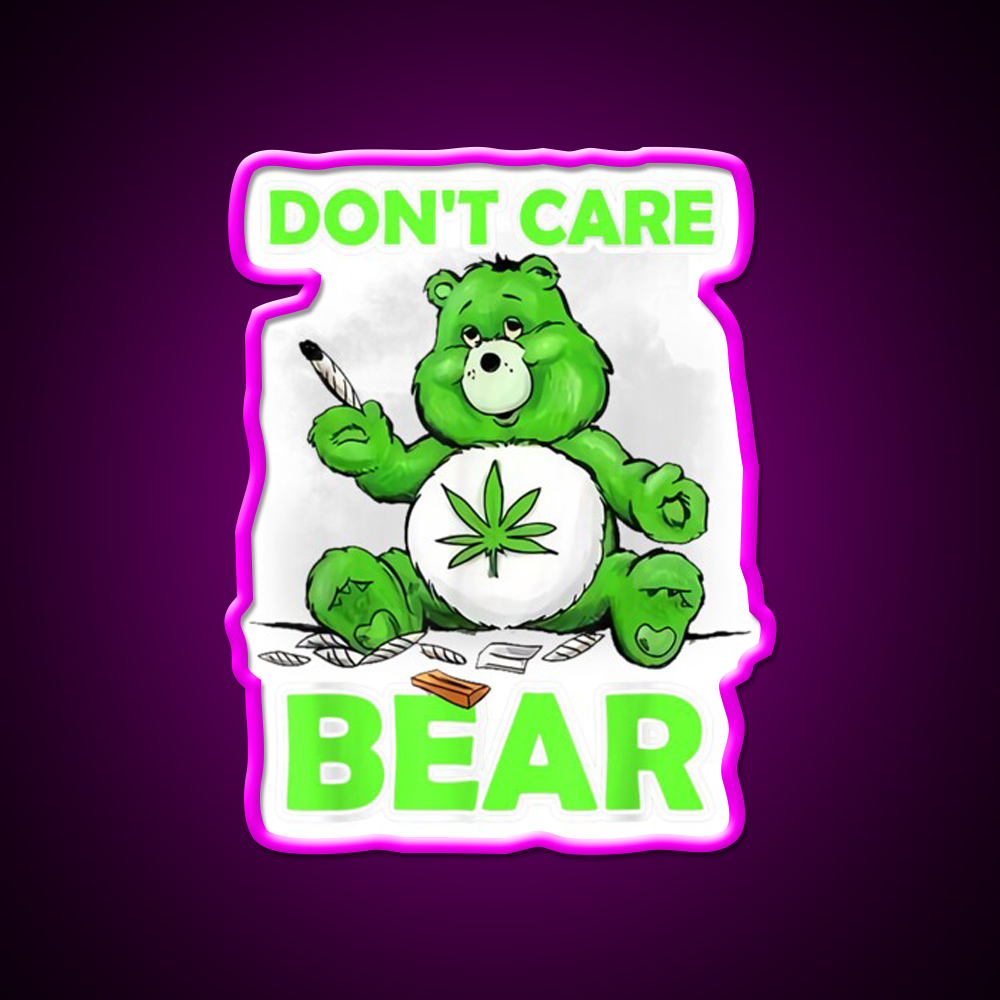 Canabis Hemp Inspired Green Leaf Led Neon Sign Rgb Color - Neon sign mounted on wall in room