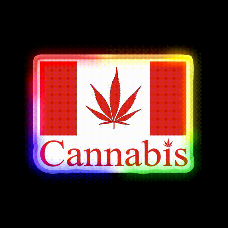 Canada Hemp Inspired Green Leaf Led Neon Sign Rgb Color - LED neon sign close-up detail