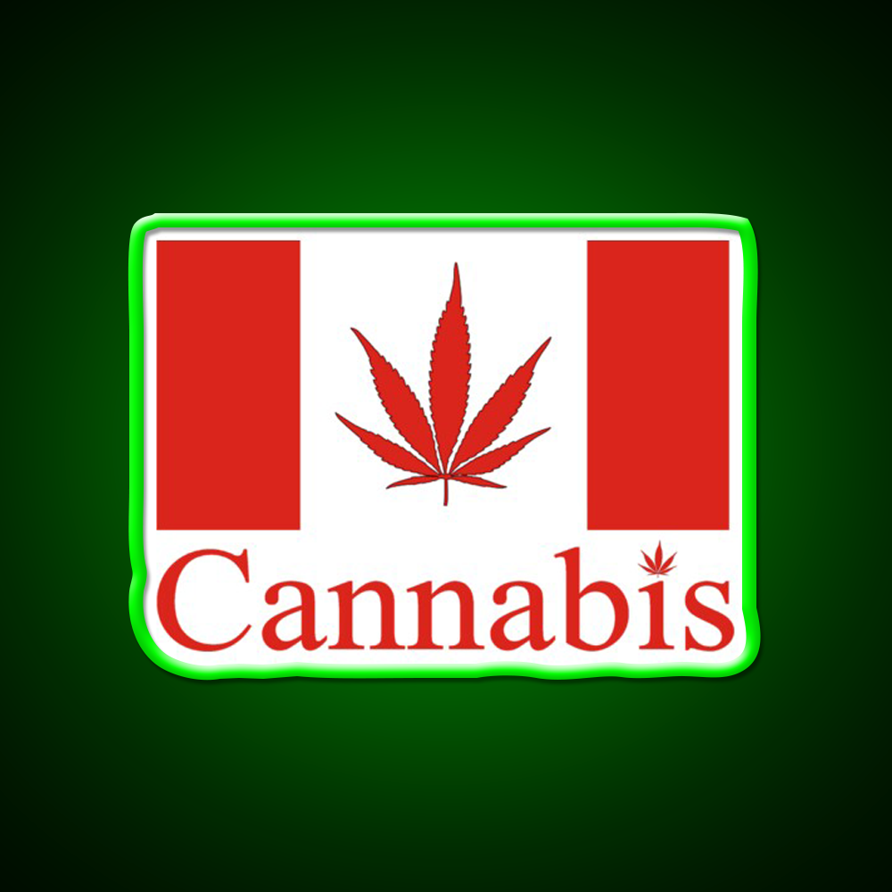 Canada Hemp Inspired Green Leaf Led Neon Sign Rgb Color