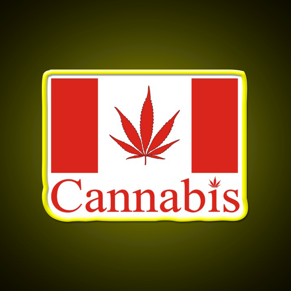 Canada Hemp Inspired Green Leaf Led Neon Sign Rgb Color - Custom LED neon sign front view