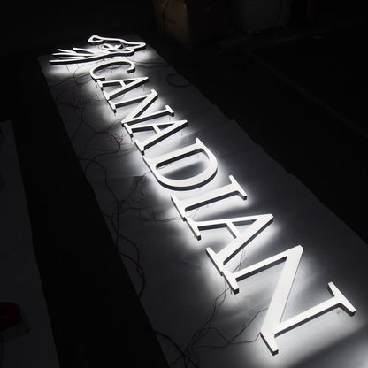 Canadian 3D Front And Back Lit Letters Metal Led Sign - Shineneon