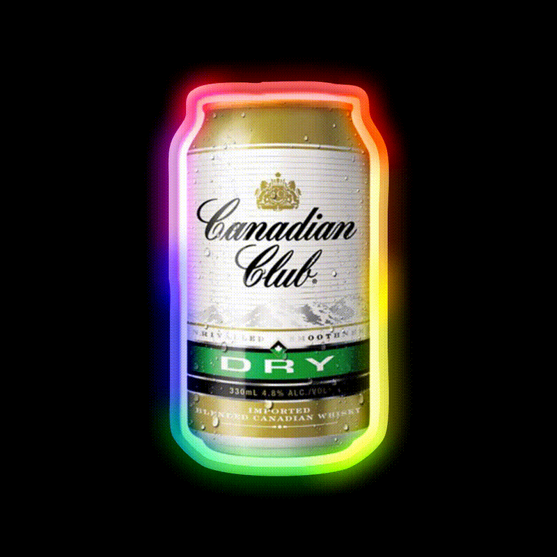 Canadian Club Dry Beer Bar Decor Led Neon Sign Rgb Color - LED neon sign close-up detail
