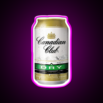 Canadian Club Dry Beer Bar Decor Led Neon Sign Rgb Color - Neon sign mounted on wall in room