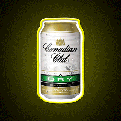 Canadian Club Dry Beer Bar Decor Led Neon Sign Rgb Color - Custom LED neon sign front view