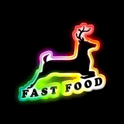 Canadian Fast Food Led Neon Sign For Burger Place Rgb Color - LED neon sign close-up detail