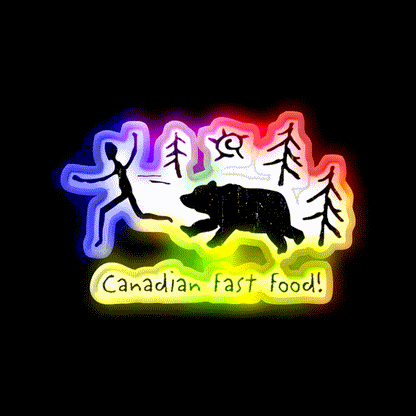 Canadian Fast Food Led Neon Sign For Burger Place Wall Art Rgb Color - LED neon sign close-up detail