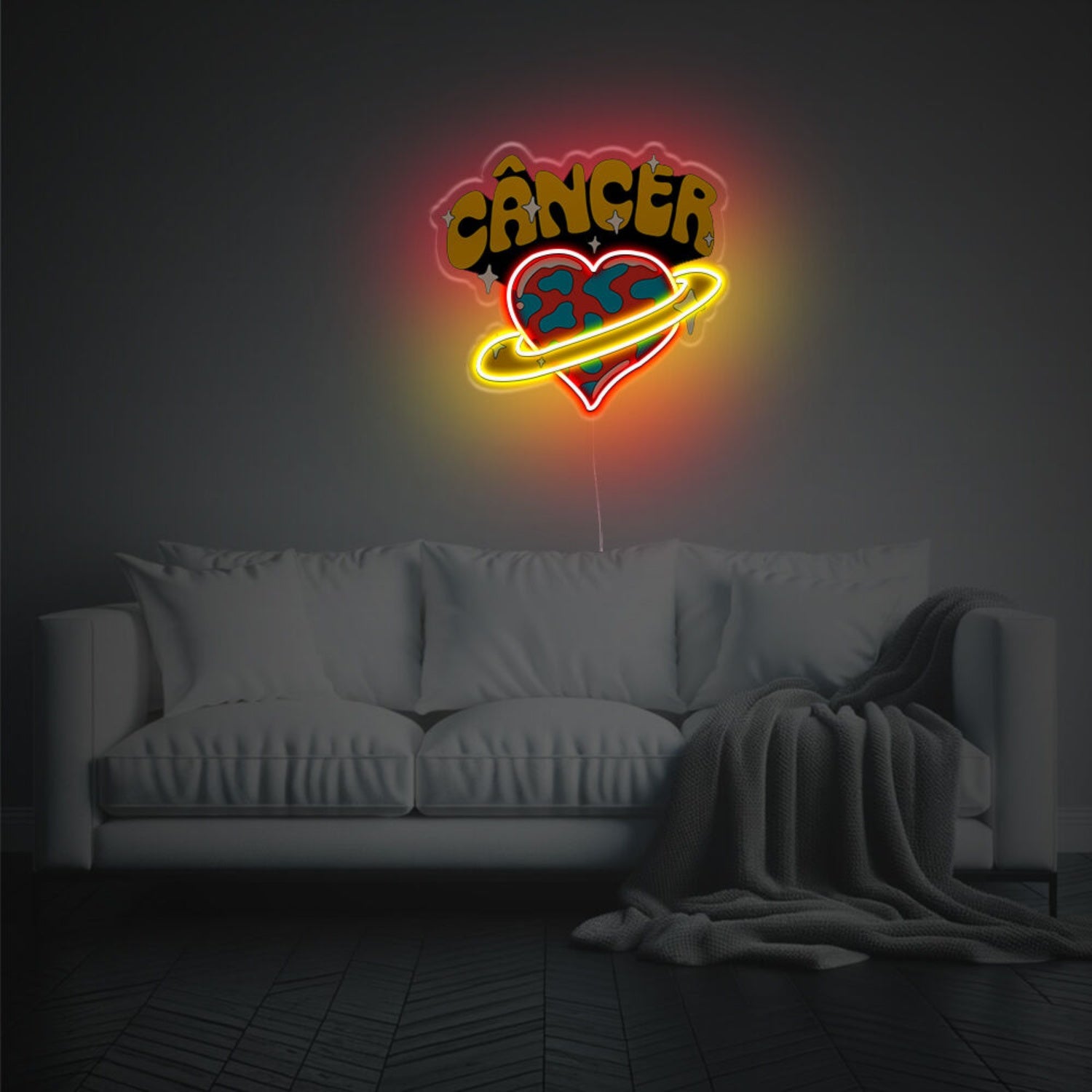 Cancer With Heart Led Neon Acrylic Artwork | Shineneon