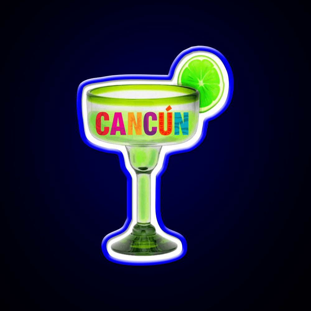 Cancun Time Party Drink Tequila Led Neon Sign Rgb Color - Shineneon