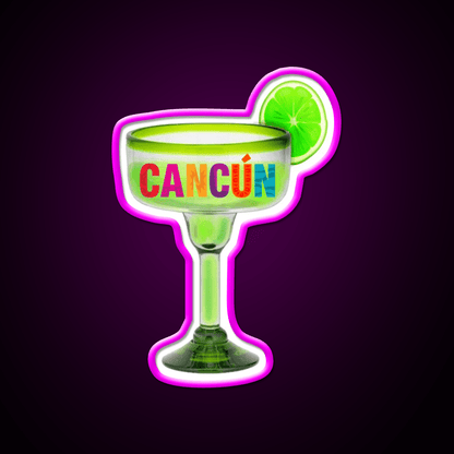 Cancun Time Party Drink Tequila Led Neon Sign Rgb Color - Shineneon