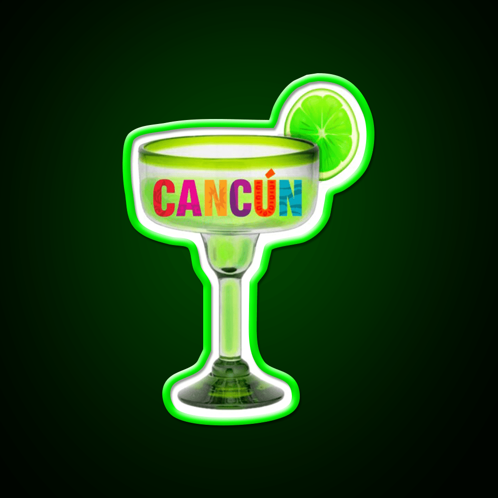 Cancun Time Party Drink Tequila Led Neon Sign Rgb Color - Shineneon