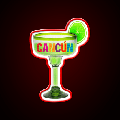 Cancun Time Party Drink Tequila Led Neon Sign Rgb Color - Shineneon