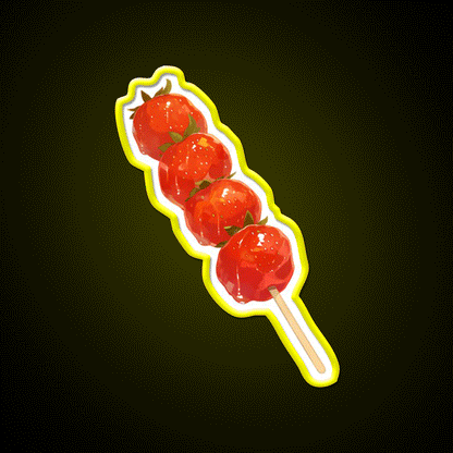 Candied Strawberry Snack Food Led Neon Sign Rgb Color - Custom LED neon sign front view