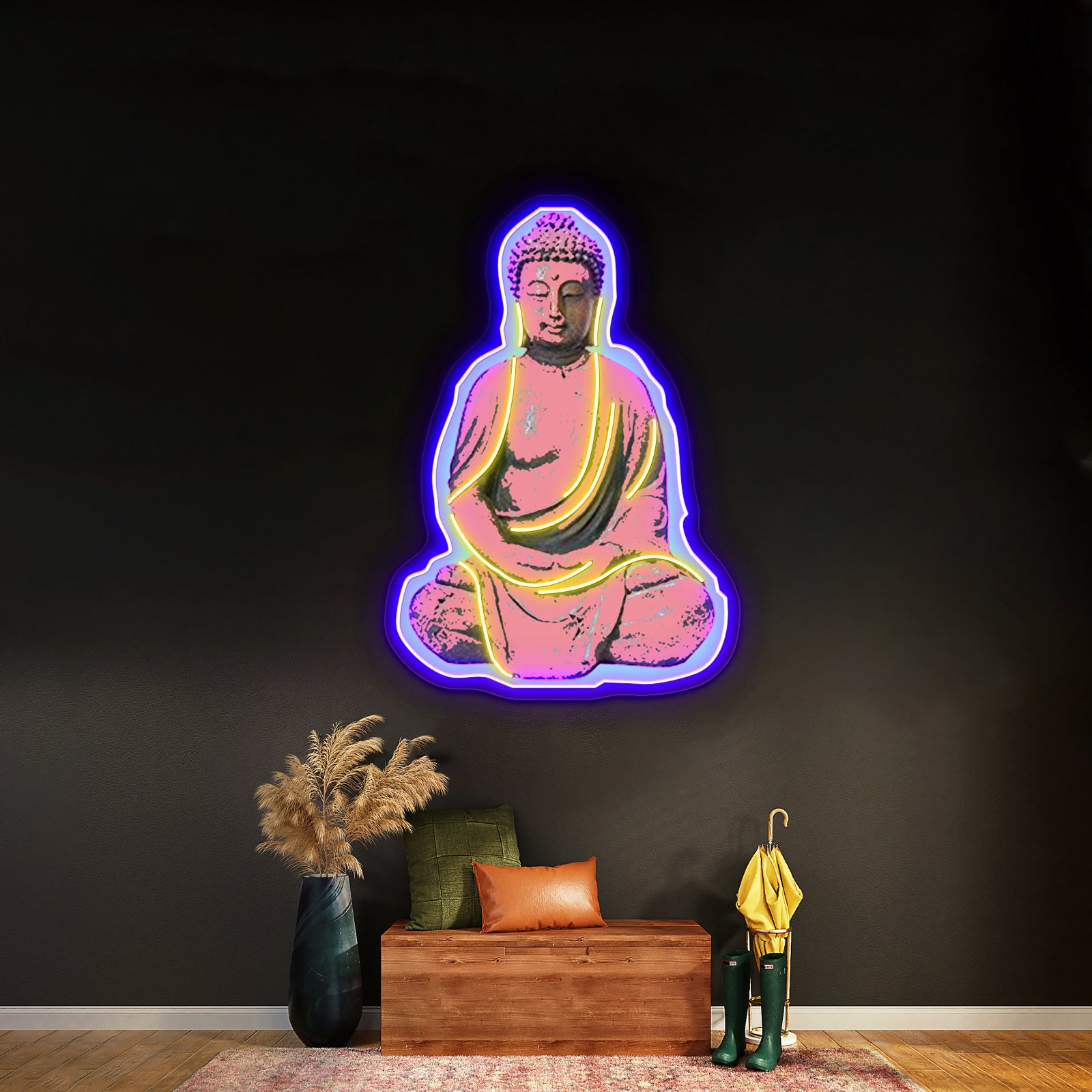 Candy Buddha Artwork Business Neon Sign