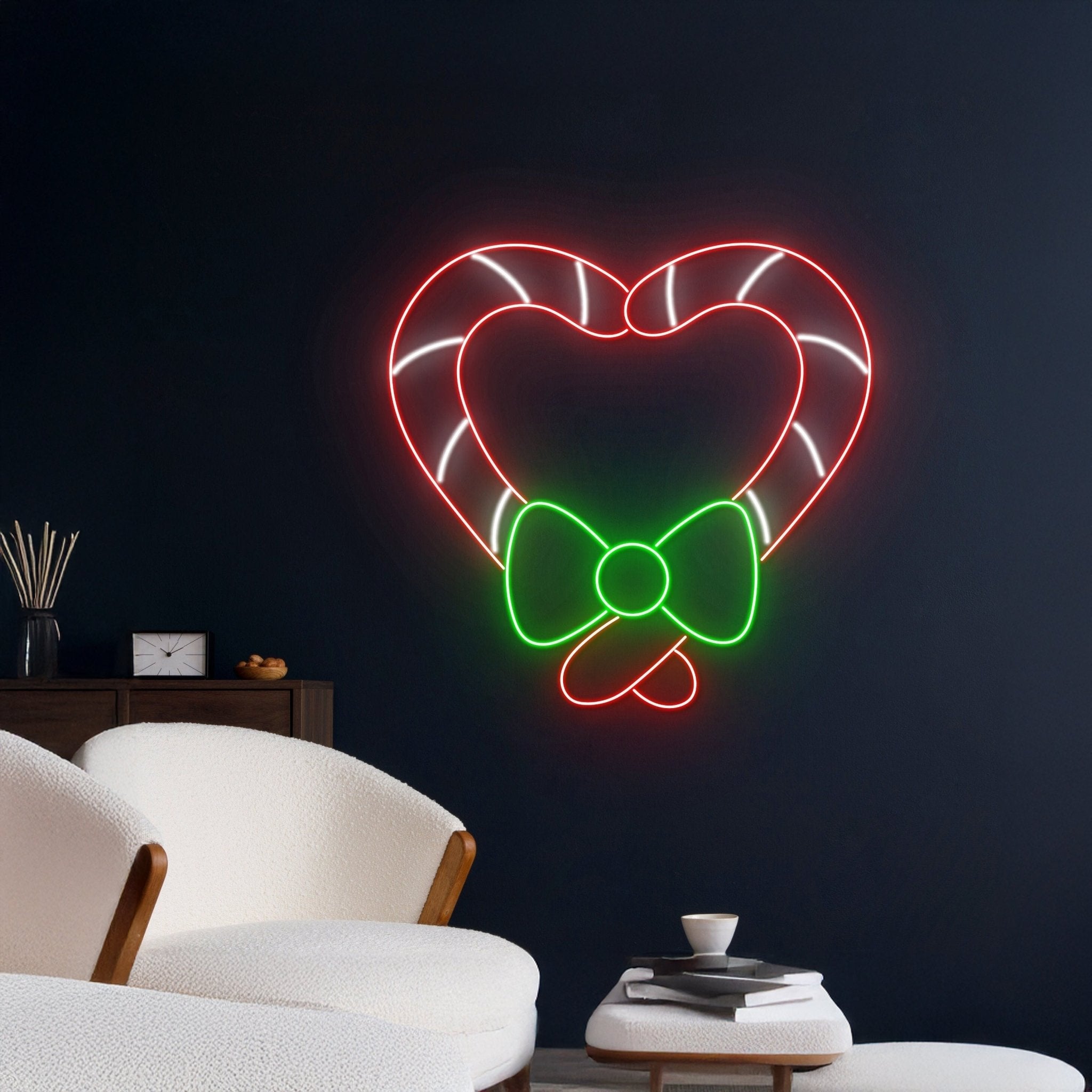 Candy Cane Heart Neon Sign - Shineneon