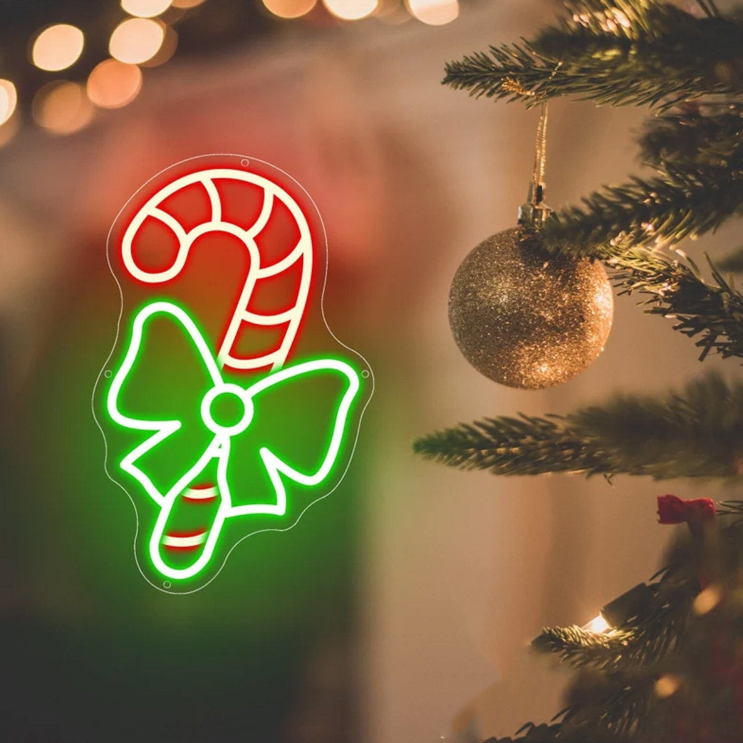 Candy Cane Merry Christmas Neon Sign | Shineneon