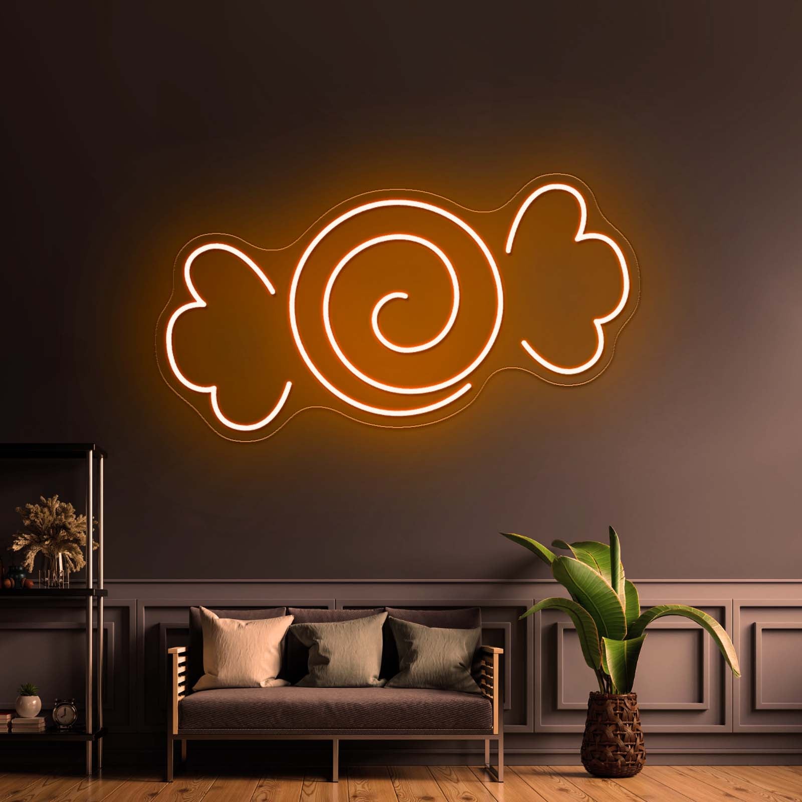 Candy Halloween Neon Happy Halloween Sign