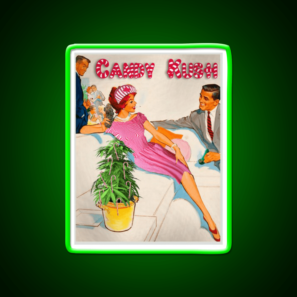 Candy Kush Hemp Inspired Green Leaf Led Neon Sign Rgb Color - Shineneon
