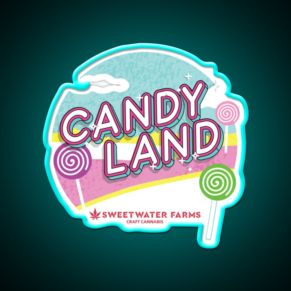 Candy Land Hemp Inspired Green Leaf Led Neon Sign Rgb Color - Size and dimension reference