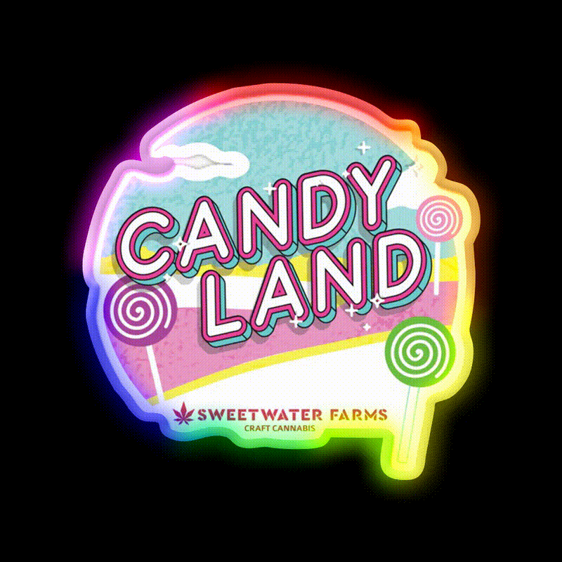 Candy Land Hemp Inspired Green Leaf Led Neon Sign Rgb Color - LED neon sign close-up detail