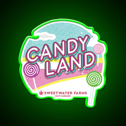 Candy Land Hemp Inspired Green Leaf Led Neon Sign Rgb Color - Shineneon