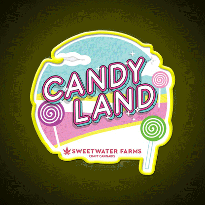 Candy Land Hemp Inspired Green Leaf Led Neon Sign Rgb Color - Custom LED neon sign front view