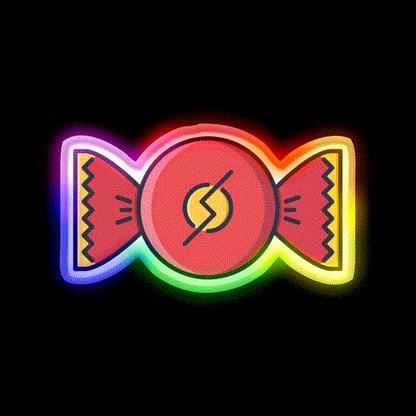 Candy Snack Food Led Neon Sign Rgb Color - LED neon sign close-up detail