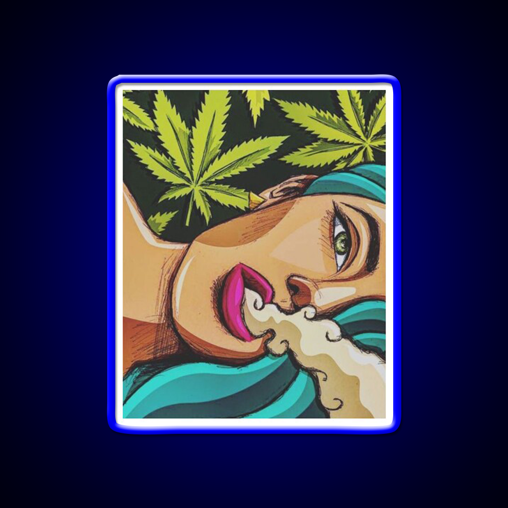 Canna Girl Hemp Inspired Green Leaf Led Neon Sign Rgb Color - LED neon sign view 5